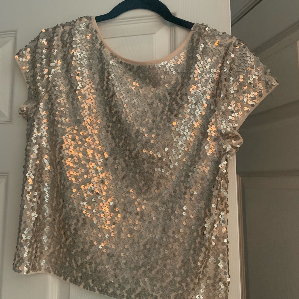 Sequin short sleeve shirt